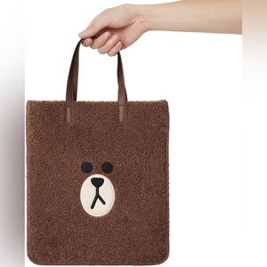 Line Friends Fabric Bag - BROWN Character Ppogeul Mini Tote Bag